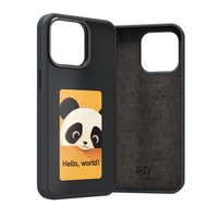Étui de téléphone portable DIY avec écran E-Ink haute définition NFC de 4 pouces, résistant aux chocs, finition miroir, design de bordure pour 17 Pro Max