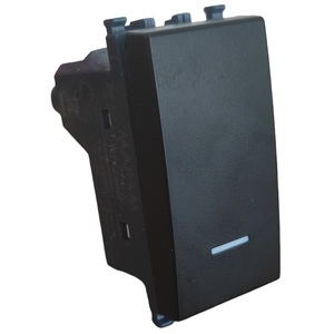 Interruptor Monopolar Negro con Luz Indicadora Compatible con Vimar Arke - Product Image 1
