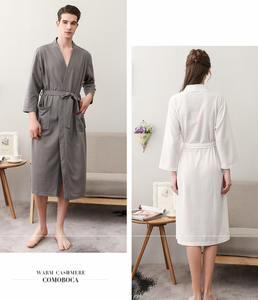 <strong>Waffle</strong> <strong>Robe</strong> Kimono and Lapel Spa Bath <strong>Robe</strong> Unisex <strong>Waffle</strong> Bathrobe Massage <strong>Robe</strong> Y01 - Product Image 5