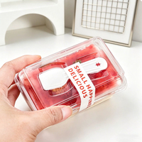 MOQ 100 sets – Gobelets rectangulaires en plastique pour mousse, yaourt, crème glacée, chocolat, desserts, salades et puddings, avec couvercle et cuillère