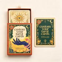 Boîte tiroir personnalisable en papier pour cartes de tarot avec estampage à chaud doré, idéale pour cadeaux d'anniversaire et divination (vente en gros)