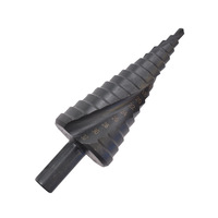 Lot de 3 forets étagés HSS métriques à cannelures spirales 4-12 4-20 4-32mm, noirs, à queue conique triangulaire, pour perçage métal et bois