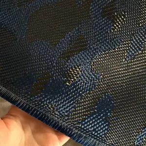 Tessuto in fibra di carbonio ibrido in aramide colore blu e nero