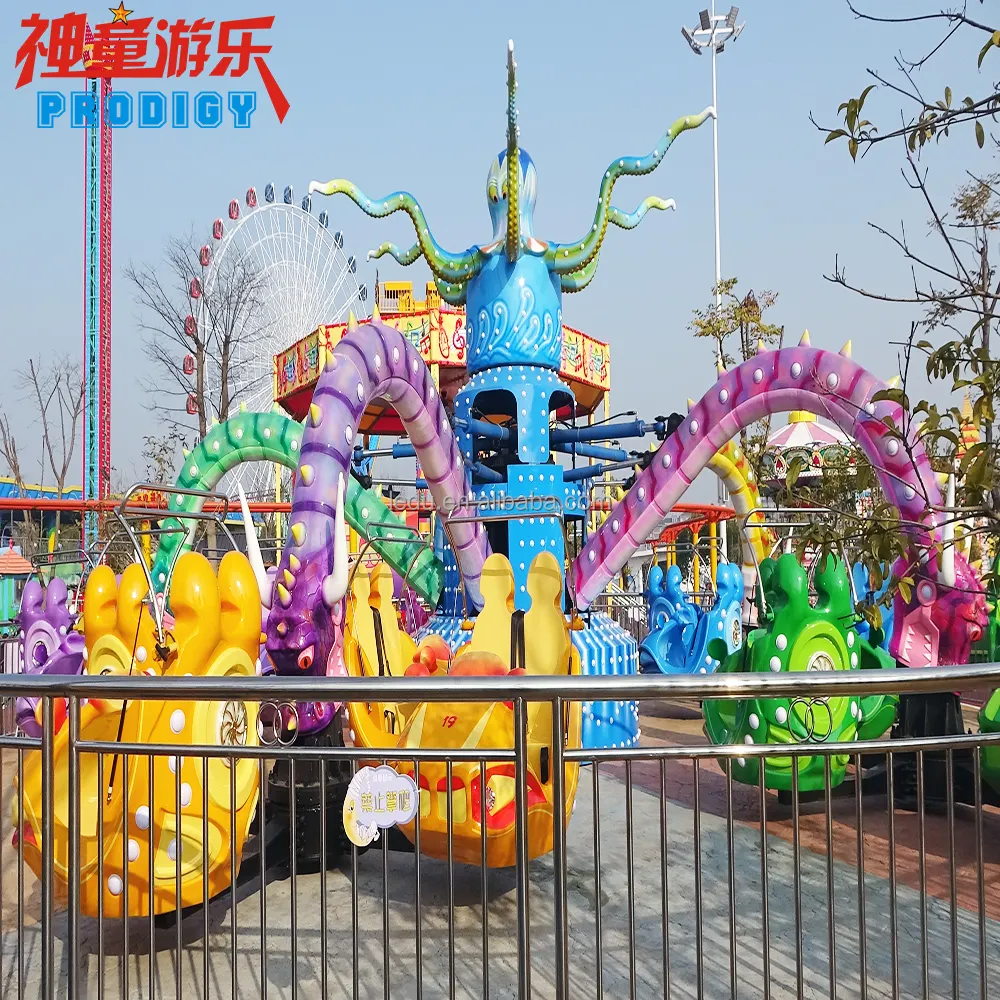 Grand équipement d'amusement en plein air fabricant de tours de poulpe rotatifs pour enfants à vendre