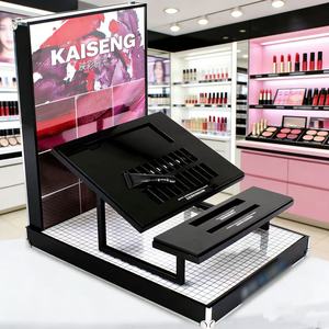 アクリル製化粧品カウンターディスプレイスタンド、取り外し可能なL字型カウンタートップ、LEDライト付きリップスティックディスプレイスタンド - Product Image 2