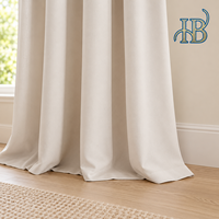 Rideau à œillets HB 140x300cm Largeur x Hauteur Décoration de fenêtre Salon Moderne Beige clair 100% Polyester