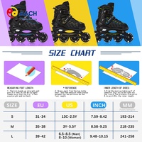 Patins à roulettes réglables professionnels EACH pour garçons et filles, taille populaire, pour enfants débutants, chaussures de patinage d'extérieur, roulettes lumineuses