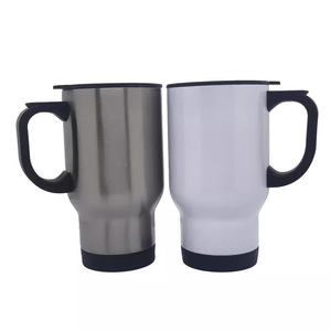 Wholesale 450ML Custom Stainless Steel Travel Mug Sublimation Car Blank Drinkware with Lid for Promotions