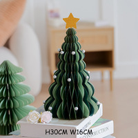 Fourniture directe d'usine personnalisée moderne pliable Mini 120gsm arbre de Noël en papier suspendu