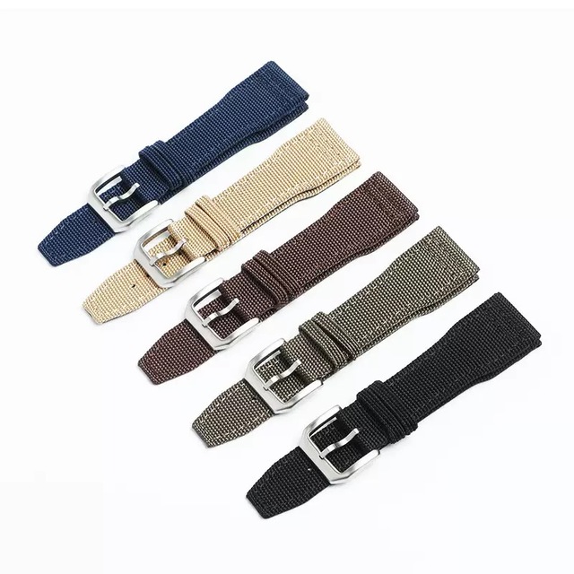 Premium Nylon Replacement Watch Strap Vintage Durable Universal Black/brown/navy Watchband for IWCs 20 21 22MM
