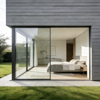 Puerta Corredera de Vidrio con Mosquitera Desmontable de Acero Inoxidable, Sistema de Rodillos Silencioso y Suave para Entrada de Villas, Hoteles y Exteriores de Aluminio
