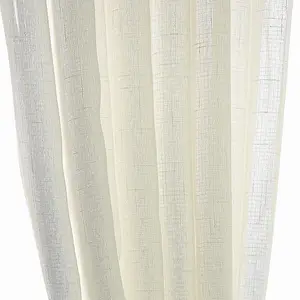 Shaoxing Supplier Light Linen Look Fabric Sheer Curtains For The Living Room