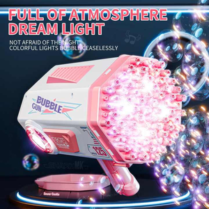 Juguete clásico para niños, pistola de burbujas eléctrica para exteriores con 125 agujeros, luces de fiesta, fabricante automático de burbujas, regalo para niños - Product Image 5