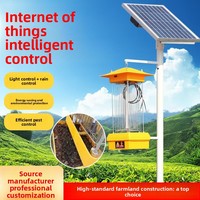 Lampe anti-insectes LED solaire avec télécommande et fonction vibrante pour la lutte antiparasitaire extérieure des vergers, étangs à poissons et rizières
