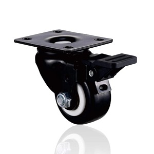 Plaque supérieure pivotante de 2 pouces à faible bruit noir petite roue à roulettes - Product Image 1