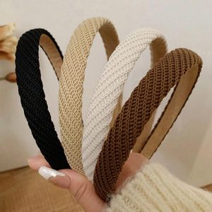 <span class=keywords><strong>Serre</strong></span>-têtes pour femmes, bandeaux fins en tricot, bandeaux antidérapants tendance pour cheveux féminins, accessoires capillaires mignons de couleurs unies - Product Image 5
