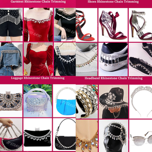 カラフルな高密度ラインストーントリムファッショナブルなフラットバック縫い付けクリスタルカップチェーン結婚式ABS刺繍アップリケ服接着剤 - Product Image 6