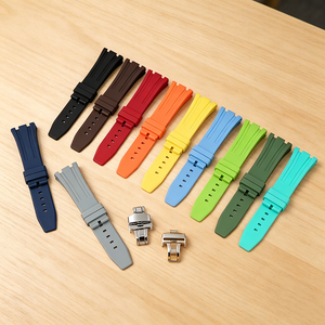Bracelet en caoutchouc fluoré FKM de luxe 26 mm avec boucle déployante pour modèles AP <span class=keywords><strong>15500</strong></span> 15400 26331, compatible avec les montres intelligentes, respirant - Product Image 6