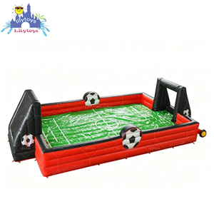 Terrain <span class=keywords><strong>de</strong></span> football gonflable Lilytoys avec buts, arène <span class=keywords><strong>de</strong></span> football en PVC certifiée CE pour l'entraînement des enfants - Product Image 2