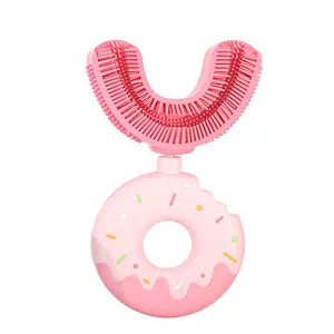 甜甜圈u型美白按摩牙刷软硅胶刷头360口腔清洁设计幼儿