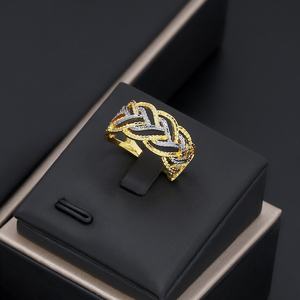 Jxx New Design <b>Gold</b>-Plated Classic Style Brass Finger <b>Ring</b> Women's Wedding Band - Product Image 4