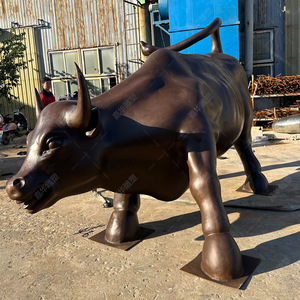Escultura de Toro de Bronce para Exteriores, Figura Animal para Montar en el Suelo, Material de Cobre - Product Image 1