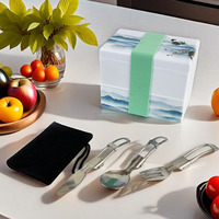 Boîte à lunch légère double couche pour employés de bureau Chauffable au micro-ondes pour la réduction de la graisse Fitness Type de stockage