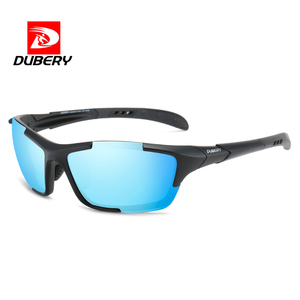 DUBERY negozio ufficiale 2025 Vintage retrò occhiali da sole da motociclista rettangolare pz telaio blu lenti rosse in policarbonato lenti per lo Sport - Product Image 1