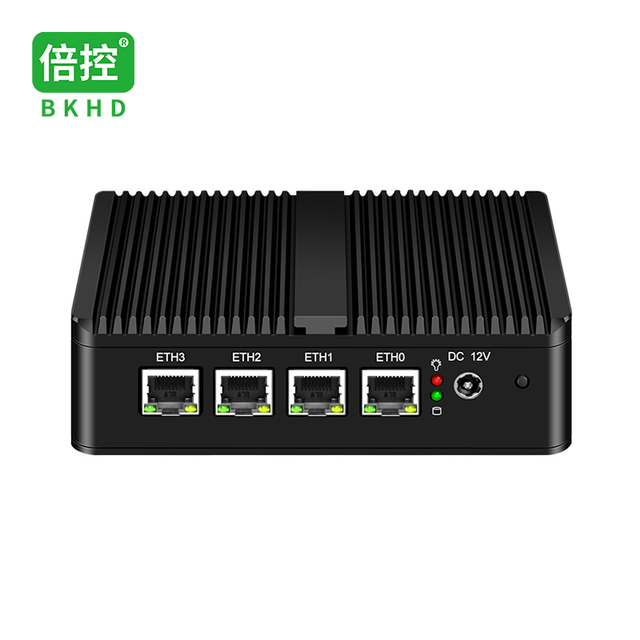 BKHD Hot Selling Fanless G30 4L 2.5G Mini Soft Routing Firewall Router Gemini Lake J4125 Mini PC Pfsense Linux