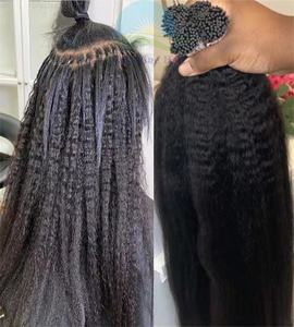 非洲扭结直角蛋白棒I尖全角质层柬埔寨I尖微链接100% 人类处女头发预粘合 - Product Image 3