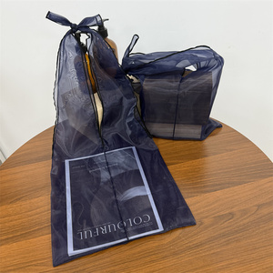 Custom Logo <b>Transparent</b> Organza Tote <b>Bag</b> Polyester Carry-on Wrist or Shoulder Shopper Handbag for Industry or Gift Use - Product Image 4
