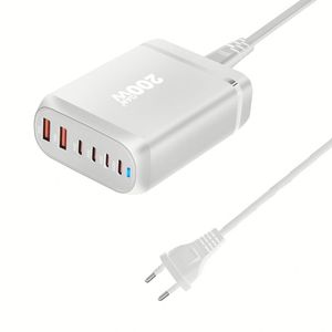 เครื่องชาร์จ Gan 100W ตั้งโต๊ะ USB หลายช่อง200W 20W 18W อะแดปเตอร์ชาร์จเร็ว PD Type C สำหรับแล็ปท็อปเราอียูอังกฤษปลั๊กชาร์จโทรศัพท์ - Product Image 5