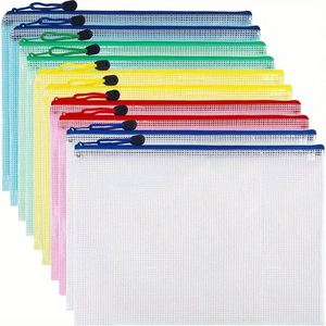 Custom Waterproof PVC Mesh Bags Zipper Transparent <b>File</b> Document Bag Plastic Document Pouch <b>A4</b> <b>File</b> Folder Office - Product Image 2