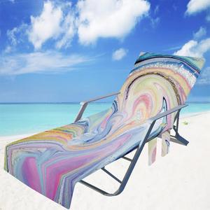 ผ้าคลุมเก้าอี้ชายหาดไมโครไฟเบอร์แบบพกพาพร้อมกระเป๋าเป้และกระเป๋าพิมพ์ลายสำหรับวันของคุณที่ชายหาด - Product Image 5