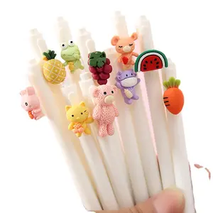 Students Creative Small Fresh Stationery Pens Fruit And Animal 0.5mm Press Cartoon Neutral Pen
