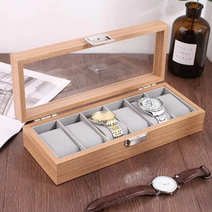 Nueva caja de reloj de bambú ecológica, elegante caja de almacenamiento de relojes de estilo chino, caja de joyería de bambú con tapa abatible a prueba de polvo para escritorio. - Product Image 3