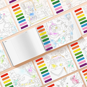 Bloc de coloriage à la gouache grand format pour enfants, <span class=keywords><strong>livre</strong></span> de peinture à l'aquarelle avec pigments intégrés, bloc d'art détachable pour enfants - Product Image 4