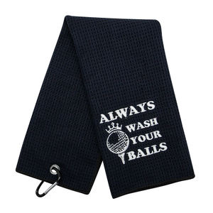 Serviette de golf pliable en 3 sections, super absorbante, gaufrée, avec broderie personnalisée et clip – Vente en gros - Product Image 1