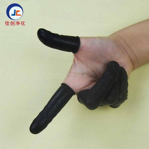 Fabrieksdirect antistatische zwarte wegwerp latex vingerbeschermers poedervrij cleanroom-geschikt - Product Image 1