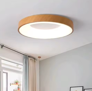 Boîtier en bois 24W LED <span class=keywords><strong>Plafonnier</strong></span> 3CCT Couleur modifiable avec corps en fer mais motif en bois Peinture 30cm 40cm 50cm 60cm - Product Image 1