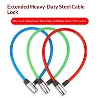 Chaîne de câble antivol flexible en acier durable, sécurisée, universelle pour vélo, moto, porte, serrure à clé