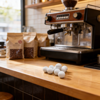 Tablette de nettoyage en forme de boule pour machine à expresso, pour l'entretien quotidien du groupe de distribution des machines à expresso professionnelles