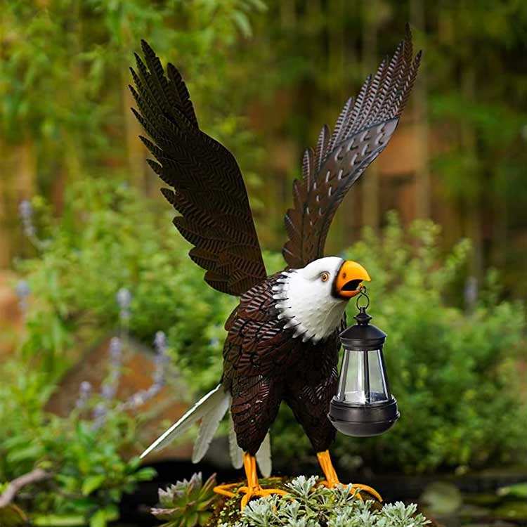 Statua D'Aquila In Resina Verniciata Bronzo - Decorazione Patriottica Per Ufficio, Casa O Caff&egrave;