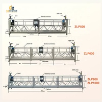 Plateforme de levage suspendue ZLP630 pour la construction, échafaudage suspendu électrique galvanisé pour le nettoyage des murs extérieurs et des fenêtres