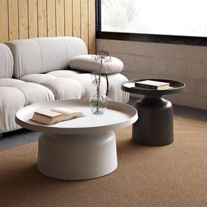 Mesa de Centro NKAHS Estilo Martini Cremoso, Juego de Mesa de Centro Moderna de Metal, Móvil, Ecológica, Fácil de Limpiar, Decorativa para Sala de Estar - Product Image 5