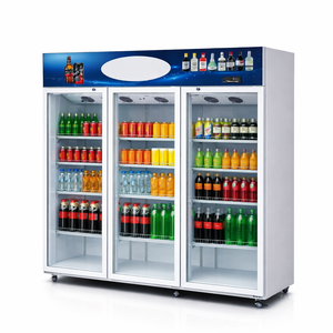 Réfrigérateur de présentation de boissons vertical à 3 portes vitrées à dégivrage automatique, directement de l'usine, <span class=keywords><strong>pour</strong></span> supermarché - Product Image 1