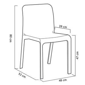 Set di 6 Sedie da Giardino Grana Impilabili, Resistenti e Confortevoli, in Plastica Riciclata per Spazi Esterni - Product Image 2