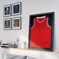 Présentoir de basket-ball en bois noir tricoté 60x80 avec cadre profond - Support d'affichage verrouillable pour souvenirs sportifs authentiques - Vente en gros