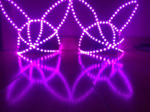 Chapeau de lapin lumineux, 1 pièce, led, coiffure de danse sur scène, couvre-chef, club, tenue de danse, pour fête - Product Image 4