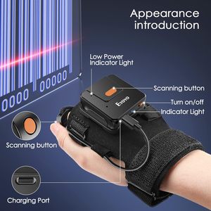 Eyoyo-Pulsera portátil con Bluetooth 2,4G, escáner de código de barras 1D inalámbrico, funciona con tableta, <span class=keywords><strong>iPhone</strong></span>, Android, iOS, PC - Product Image 3